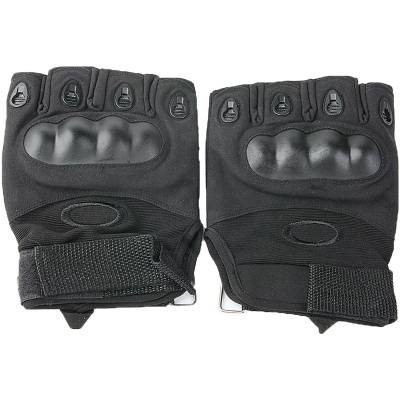 Перчатки CM Oakley style реплика без пальцев черные размер 2XL - фото 35628