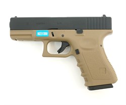 Страйкбольный пистолет движ. затвор WE Glock 19 gen3 GBB WE-G003A-TAN - фото 43414
