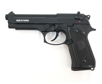Пистолет блоубэк KJW Beretta M9 металл,черный, грин-газ