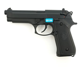 Пистолет блоубэк WE Beretta M92 черный, металл, грин-газ