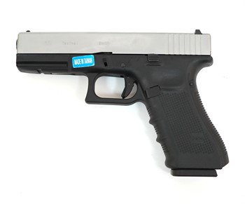 Пистолет WE GLOCK-17 gen4, металл слайд, хром, сменные накладки, WE-G001B-SV