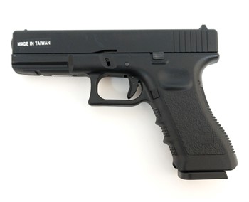 Пистолет блоубэк KJW Glock 17 металл, грин-газ, черный