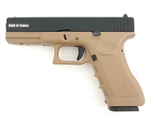 Страйкбольный пистолет движ. затвор KJW GLOCK G17 CO2  KP-17.CO2 TAN