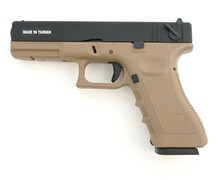 Страйкбольный пистолет движ. затвор KJW GLOCK G18 CO2  KP-18.CO2 TAN