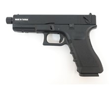 Страйкбольный пистолет движ. затвор KJW GLOCK G18 GBB ствол с резьбой KP-18-TBC.GAS