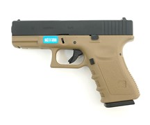 Страйкбольный пистолет движ. затвор WE Glock 19 gen3 GBB WE-G003A-TAN
