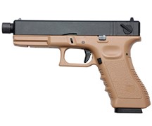 Страйкбольный пистолет движ. затвор KJW GLOCK G18 GBB ствол с резьбой KP-18-TBC.GAS-TAN