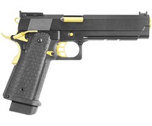 Страйкбольный пистолет движ. затвор  (Double Bell) Hi-Capa 5.1 (Green Gas) (795) (Black-Gold)