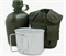 Подсумок Комплект Фляжка пластик 1л +Котелок 600мл +Чехол цвет олива - фото 44973